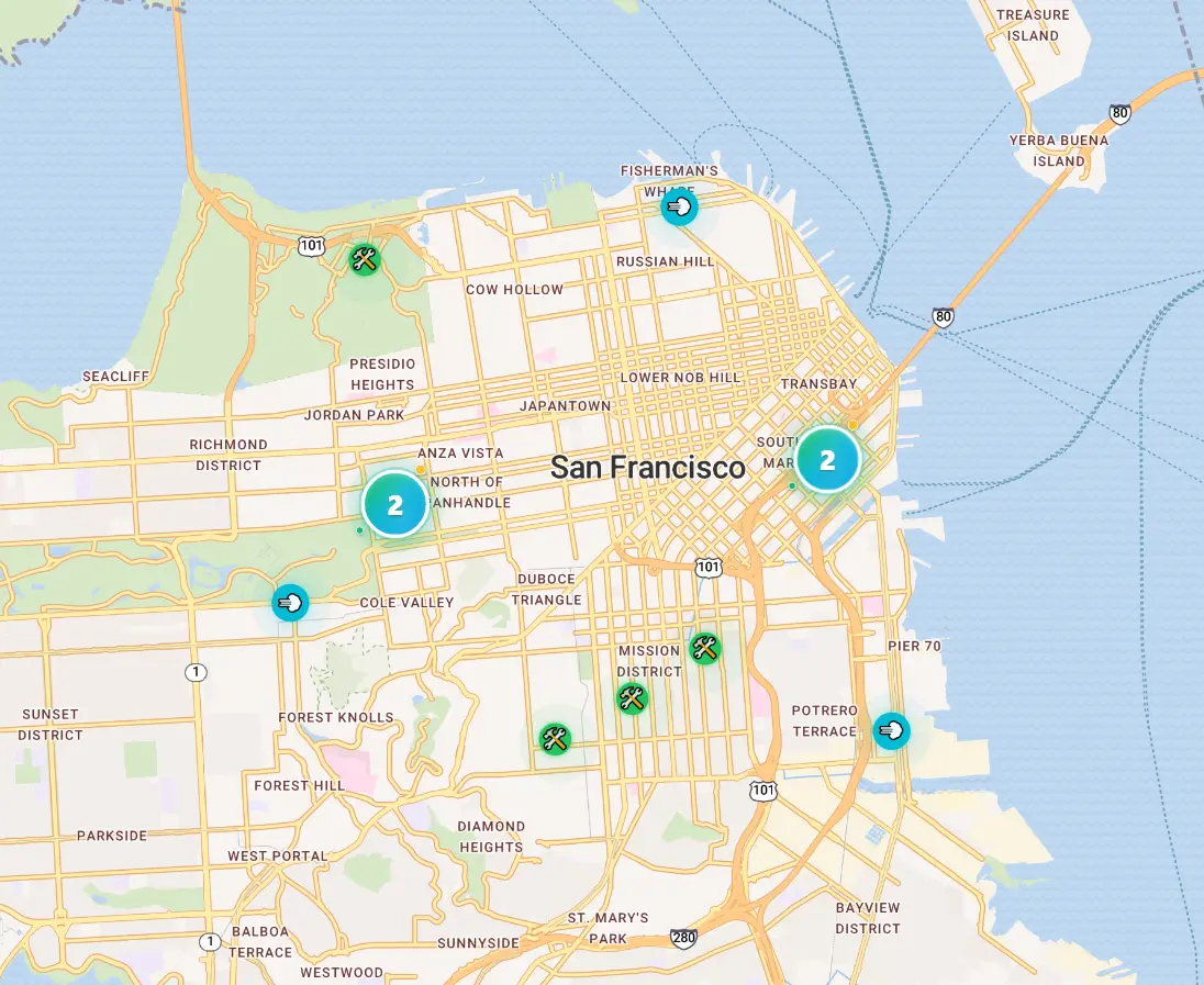 Cyclist using a bike pump near me - find nearest pump station
